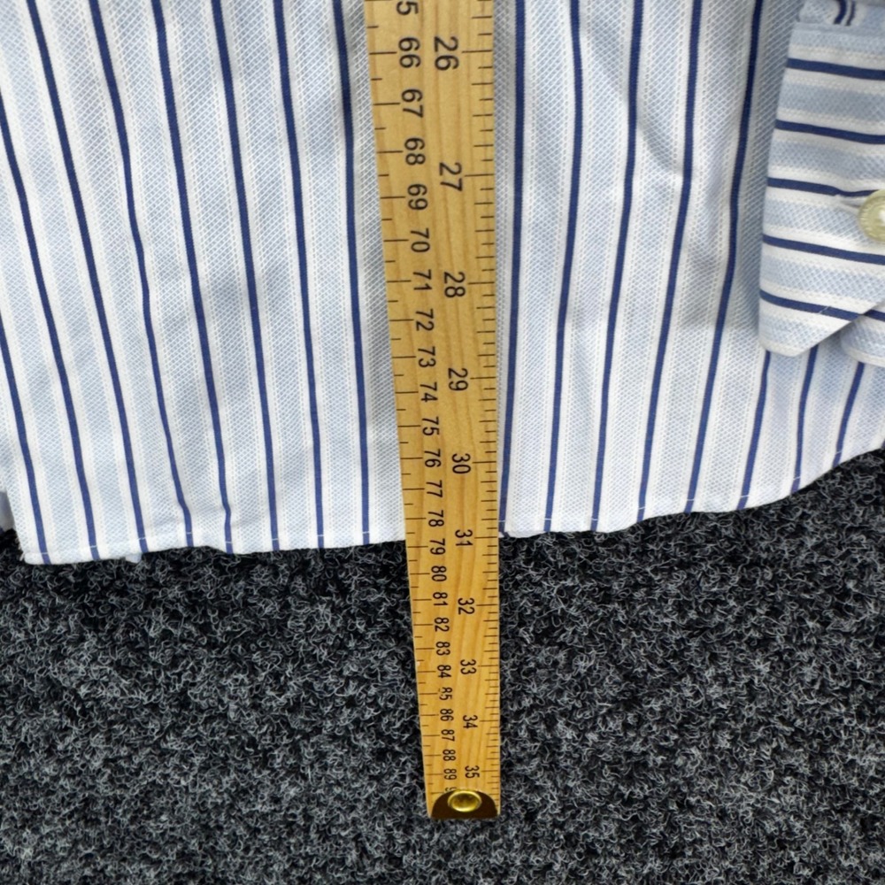 Tommy Bahama Mens Blue White Striped Long Sleeve Button Down Shirt 16.5 34-35 - Picture 4 of 7